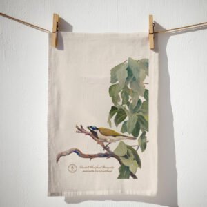 Blue Faced Honey Eater Beige Tea-towel