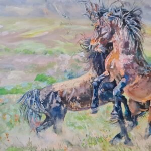 He Take The Thunder From The Mountain - Oils