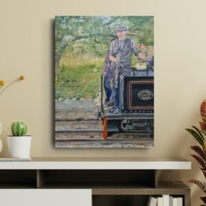 Welshman With His Train At Minffordd Station, Wales
