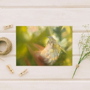 Brown Honey Eater In Flight Greeting Card