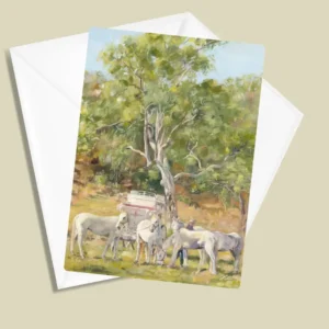 Cobb & Co Breaking Camp On The Mail Run Greeting Card