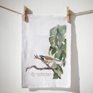 Blue Faced Honey Eater TeaTowel White
