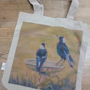 Resident Magpies and Resident Pine Bomber Willy Wagtail Tote Bag