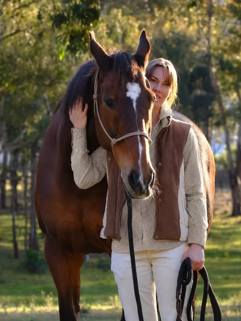 A photo of Jo S Stacey and her horse Phoenix - her inspiration