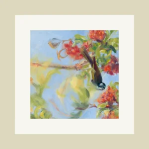 If A Soul Was A Blue Faced Honey Eater In A Drunken Parrot Tree Print