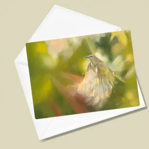 Brown Honey Eater In Flight Greeting Card