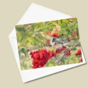 Noisy Friarbird In Drunken Parrot Tree Greeting Card
